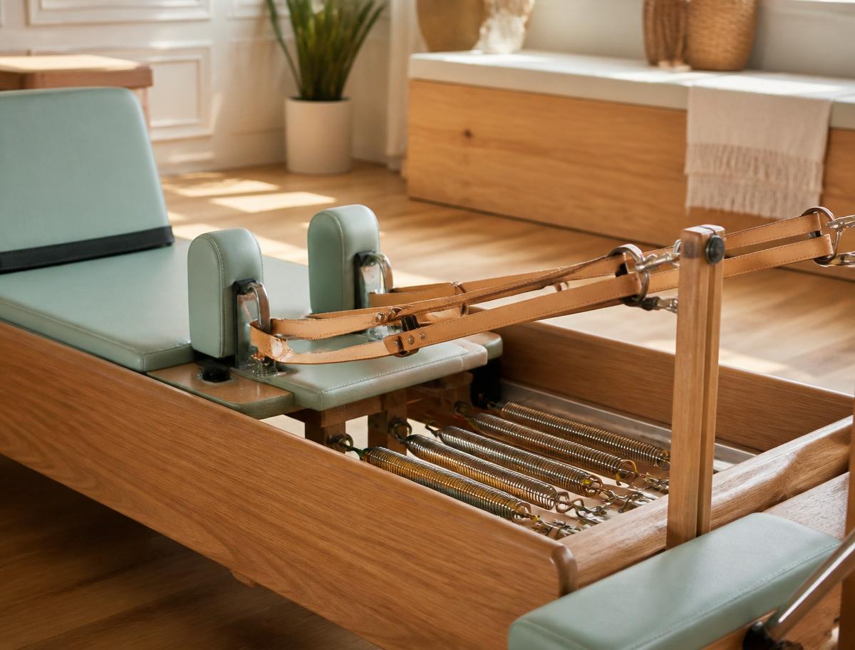 Detalhe do aparelho de Pilates